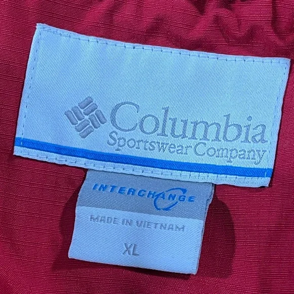 Columbia‎ Interchange Omni-Tech Jacket Mens XL Red Waterproof Ski Hood Full Zip - Picture 3 of 12